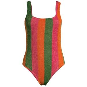 ISO- FARM rio r22 shimmering striped one-piece swimsuit